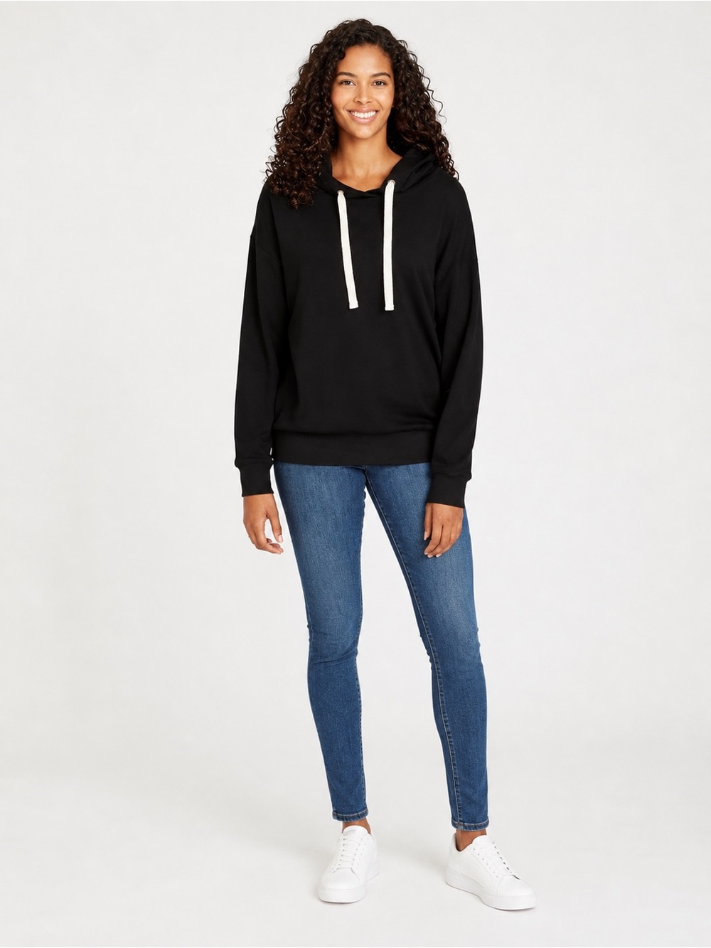Buffalo David Bitton Black Hoodie with Cream Drawstrings